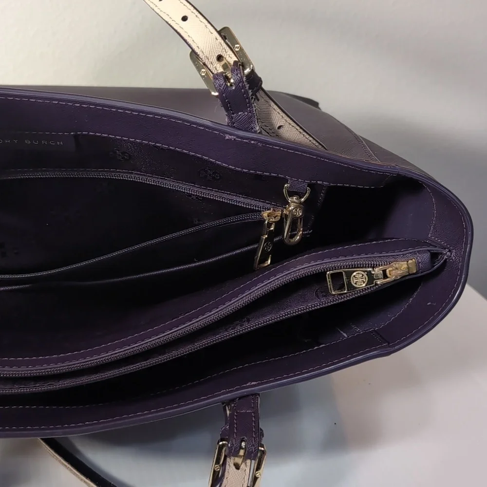 Tory Burch Elegant Purple Tote Bag